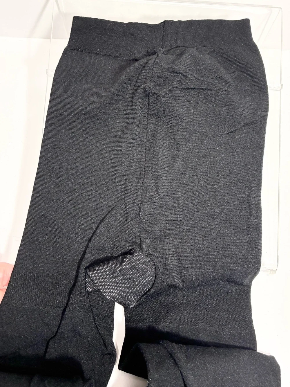 6 Pair Black Opaque Tights Lot: 1 Diamond Pattern, 5 Vintage Smooth, Size M/L